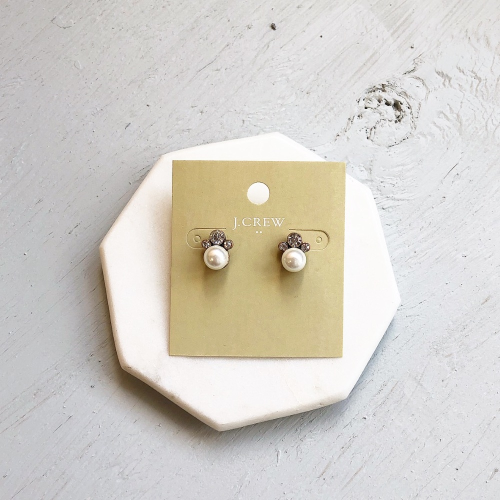 J. Crew pearl & crystal studs - Picture 3 of 4